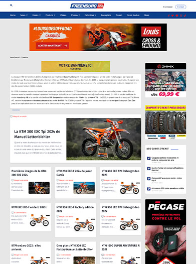 Création site web d'actualité moto