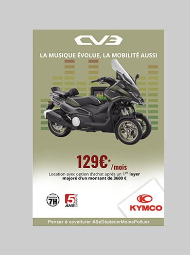 Création bannières pub campagne Kymco 